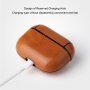 Калъф от PU кожа с карабинер за AirPods Pro - кафяв