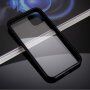 Калъф за целия телефон от закалено стъкло с метална рамка за iPhone 11 - черно
