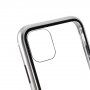 Калъф за целия телефон от закалено стъкло с метална рамка за iPhone 11 Pro - сребърно