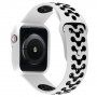 Защитен калъф със силиконова каишка за Apple Watch 40mm - бял-черно