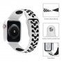 Защитен калъф със силиконова каишка за Apple Watch 40mm - бял-черно