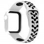 Защитен калъф със силиконова каишка за Apple Watch 40mm - бял-черно