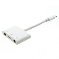 Адаптер от lightning конектор с два 3,5 mm jack конектори и lightning конектор за Apple iPhone / 8 / 8 Plus / 7 / 7 Plus