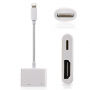 Адаптер от Lightning конектор с HDMI и Lightning female за iPhone / iPad - бяло