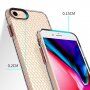 Прозрачен кейс с мотив на пчелна пита за iPhone 6 / 6S / 7 / 8 - черен
