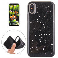 Бляскащ Цветен гръб със звездички и точки за iPhone XS / iPhone X