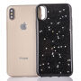 Бляскащ Цветен гръб със звездички и точки за iPhone XS / iPhone X