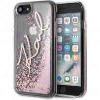 Karl Lagerfeld Signature Glitter кейс за iPhone 7 / 8 / SE (2020/2022) - розово златен