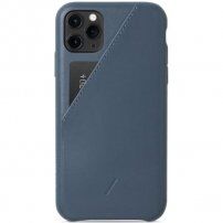 Native Union кожен кейс с джоб за карти за iPhone 11 Pro Max - тъмносин