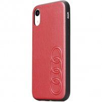 Audi оригинален кейс от PU кожа за iPhone X / XS - червен