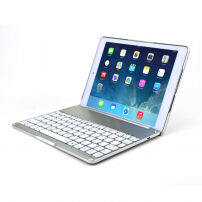 WITSPAD алуминиев калъф с Bluetooth клавиатура с подсветка за iPad 9,7" (2017/2018) / Pro 9,7" / Air 1 / 2 - сребърен