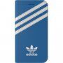 Adidas оригинален флип калъф с лого и райета за iPhone 7 / 8 / SE (2020/2022) - синьо-бял