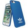 Adidas оригинален кейс с лого и с кожено покритие за iPhone 6 / 6S / 7 / 8 / SE (2020/2022) - син