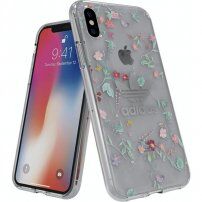 Adidas оригинален кейс полски цветя за iPhone X / XS - прозрачно