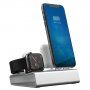 Алуминиева станция 3в1 за iPhone / Apple Watch / AirPods - сива