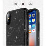 BENKS пластмасов гръб със защита срещу падане с имитация на диамант за iPhone XS / iPhone X - черен