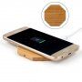 Луксозно Qi безжично зарядно устройство от бамбук за iPhone / 8 / 8 Plus - осмоъгълник