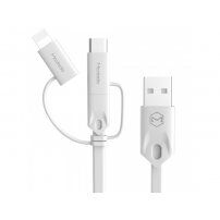 MCDODO USB кабел с lightning / micro USB / USB-C конектори за Apple iPhone - 1m - бял