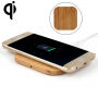 Луксозно Qi безжично зарядно устройство от бамбук за iPhone / 8 / 8 Plus - квадратно