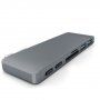 6в1 алуминиев хъб /сплитер с USB-C (Thunderbolt 3) на 2 х USB 3.0 + четец SD и TF kaрти +2 х USB-C за MacBook -сив