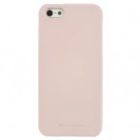 Mercury Goospery матиран кейс от мека пластмаса за iPhone 5 / 5S / SE (2016) - бежов