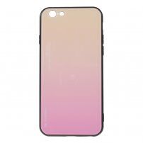 Кейс със стъклена задна част за iPhone 6 / 6S - розово златен