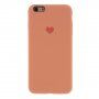 Силиконов кейс със сърчице за iPhone 6 / 6S - оранжев