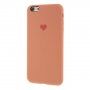 Силиконов кейс със сърчице за iPhone 6 / 6S - оранжев