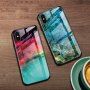 Кейс със стъклена задна част за iPhone X / XS - пъстра мъглявина