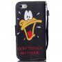 Калъф тип портмоне със стойка патица за iPhone 5 / 5S / SE (2016) - черно