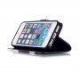 Калъф тип портмоне със стойка патица за iPhone 5 / 5S / SE (2016) - черно