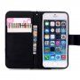 Калъф тип портмоне със стойка патица за iPhone 5 / 5S / SE (2016) - черно