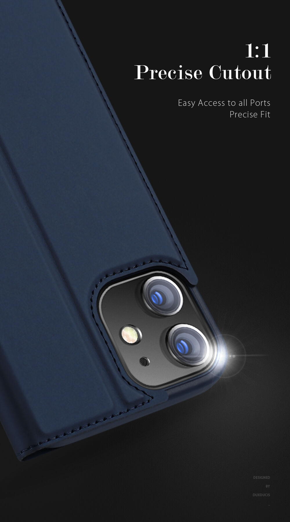 DUX DUCIS флип калъф за iPhone 12 mini - черно