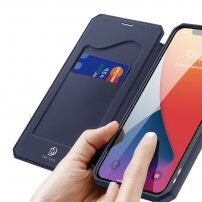 Dux Ducis калъф тип портмоне за iPhone 12 mini - тъмно син