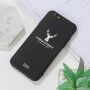 Матиран кейс елен и цитат от мека пластмаса за за iPhone 6 - черен