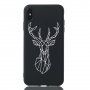 Кейс от мека пластмаса геометричен елен за iPhone XS Max - черен