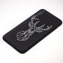 Кейс от мека пластмаса геометричен елен за iPhone XS Max - черен