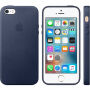 Оригинален кожен кейс за Apple iPhone 5S / SE (2016) - среднощно син
