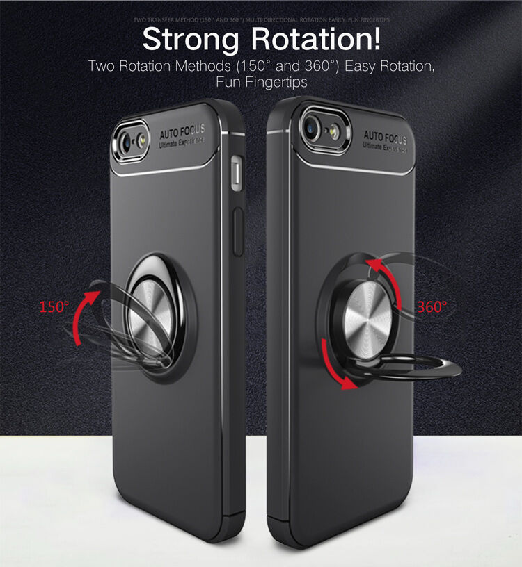 Кейс с метална стойка подходящ за магнитни стойки за iPhone 5 / 5S / SE (2016) - черно-сив