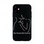 Кейс силует на влюбени от мека пластмаса за iPhone 11 - черен