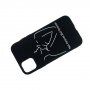 Кейс силует на влюбени от мека пластмаса за iPhone 11 - черен