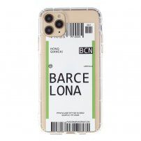 Кейс от мека пластмаса с мотив на самолетен билет за iPhone 12 Pro Max - Барселона