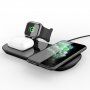 Безжична 3в1 стойка за зареждане на iPhone / Apple Watch / AirPods - черна