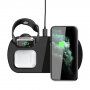 Безжична 3в1 стойка за зареждане на iPhone / Apple Watch / AirPods - черна