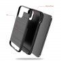 Устойчив кейс за iPhone 12 mini - полирана текстура - черен