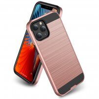 Устойчив кейс за iPhone 12 mini - полирана текстура - розово златен
