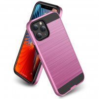 Устойчив кейс за iPhone 12 Pro Max - полирана текстура - розов