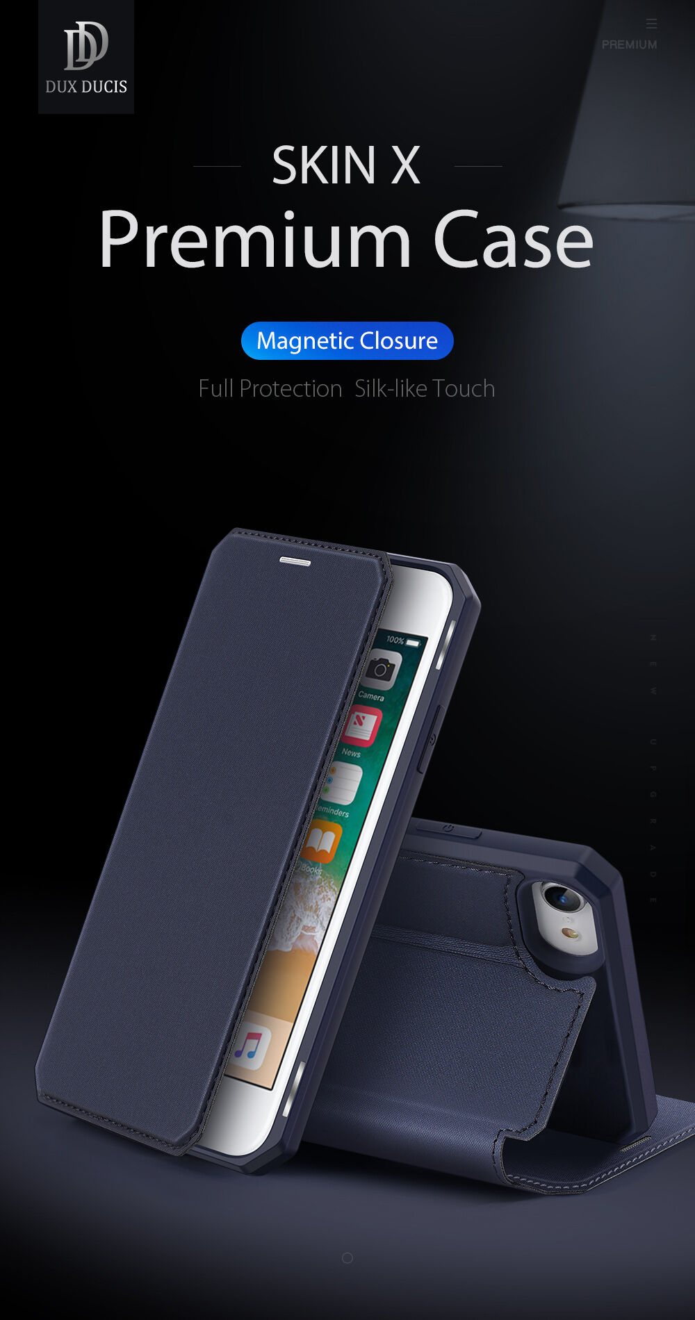 Dux Ducis калъф тип портмоне за iPhone 7 / 8 / SE (2020/2022) - черно