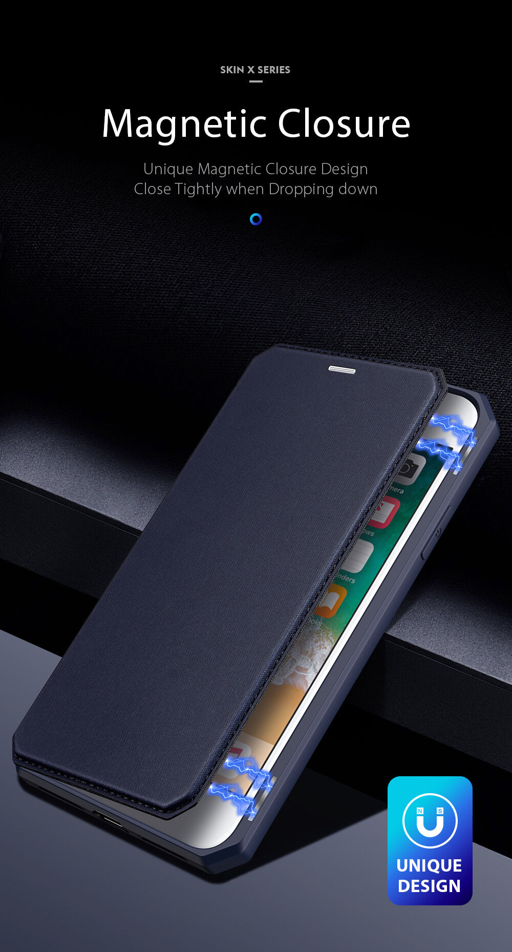 Dux Ducis калъф тип портмоне за iPhone 7 / 8 / SE (2020/2022) - черно