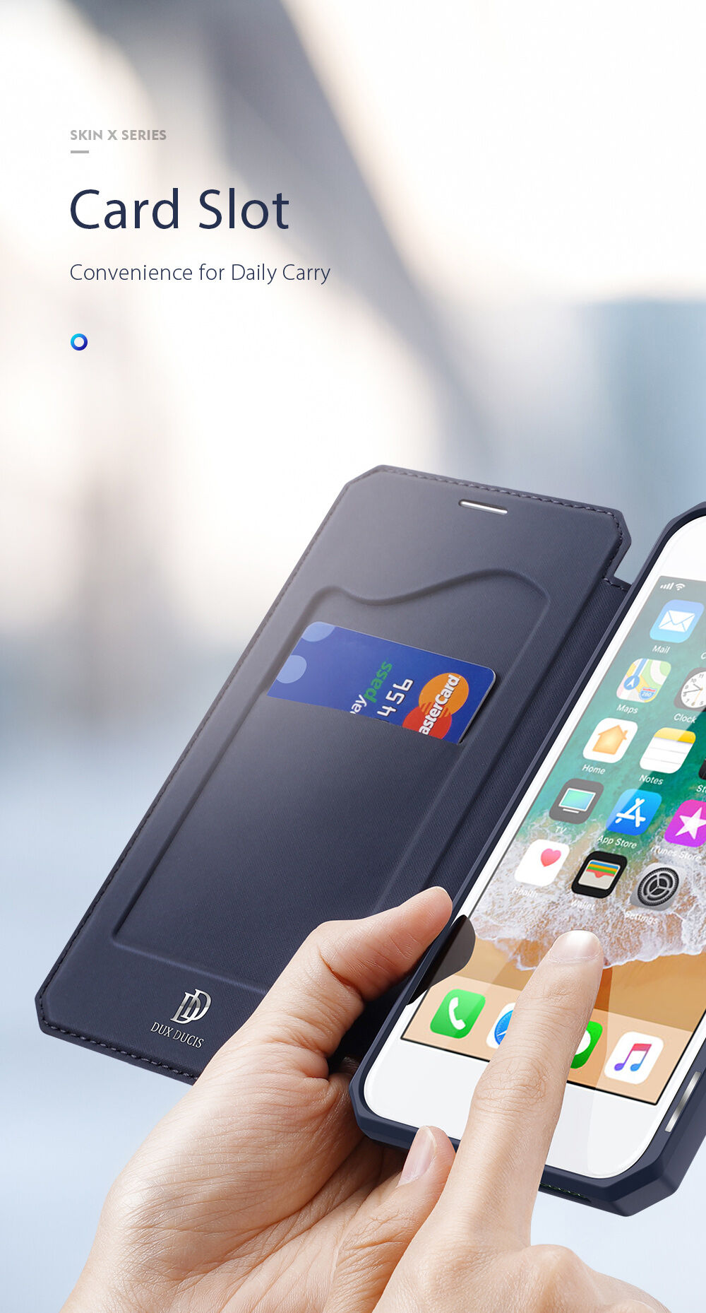 Dux Ducis калъф тип портмоне за iPhone 7 / 8 / SE (2020/2022) - черно